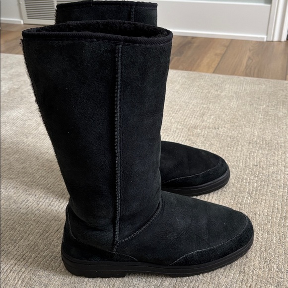 UGG Ultra Tall Black Braid Detail Boots Size 10 - Picture 5 of 14